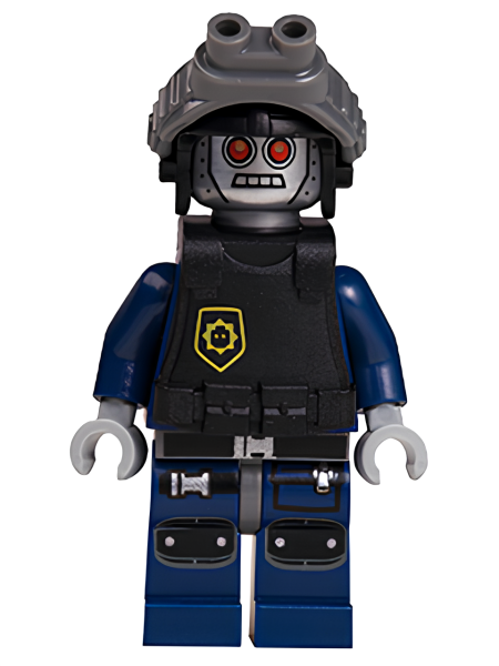 Минифигурка Lego The LEGO Movie Robo SWAT - Aviator Cap with Goggles, Body Armor Vest  tlm055 U